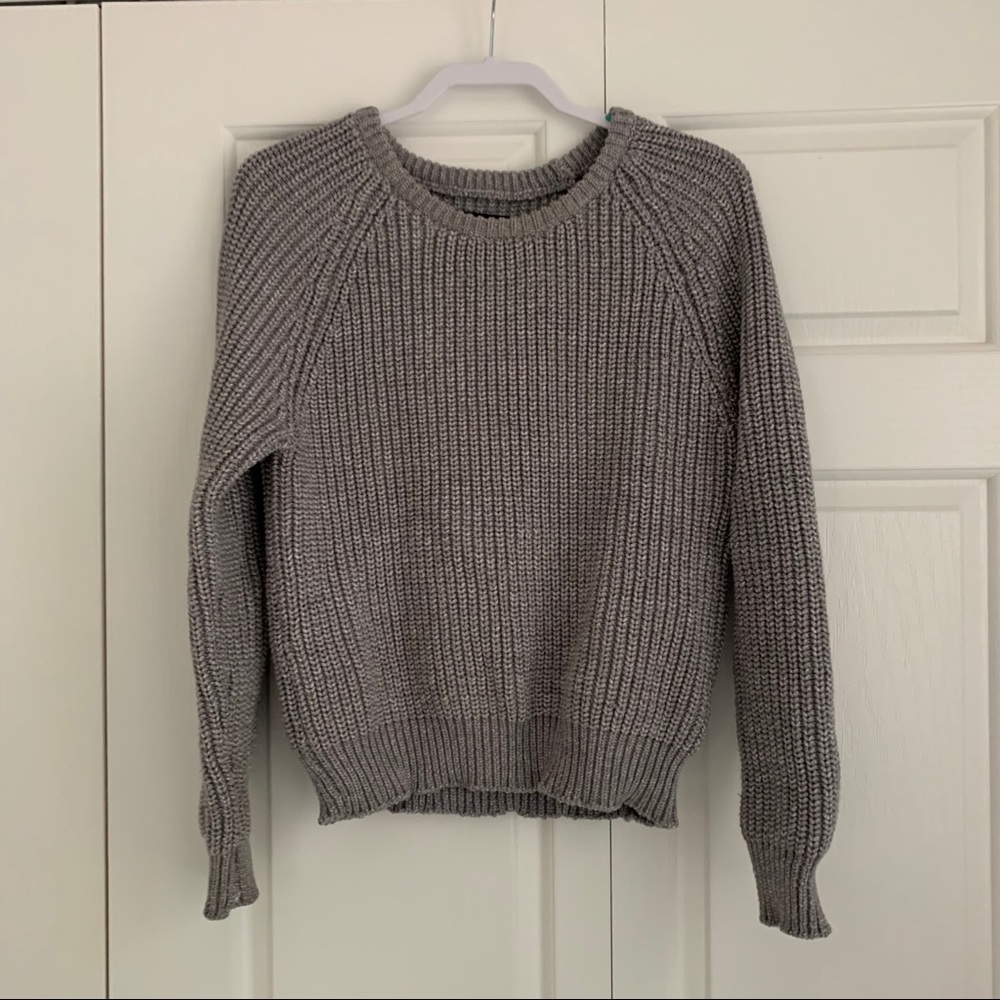 F21 Grey Chunky Knit Sweater